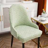 Housses de chaise élastiques en velours vert menthe, amovibles, unies, pour fauteuils de salon - Style moderne, utilisables quatre saisons