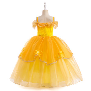 Vestido de Princesa <span class=keywords><strong>Bella</strong></span> para Niñas al por Mayor, Disfraz de <span class=keywords><strong>la</strong></span> <span class=keywords><strong>Bella</strong></span> <span class=keywords><strong>y</strong></span> <span class=keywords><strong>la</strong></span> <span class=keywords><strong>Bestia</strong></span>, Traje de Poliéster para Halloween <span class=keywords><strong>y</strong></span> Carnaval - Product Image 4