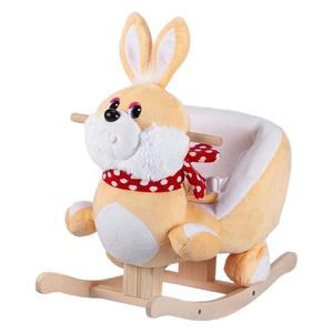 LULU LLTCAE Cheval à <span class=keywords><strong>bascule</strong></span> en <span class=keywords><strong>peluche</strong></span> en forme de lapin pour enfants - Product Image 1