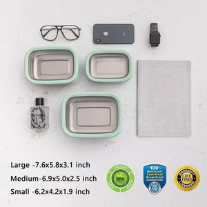 Boîte à <span class=keywords><strong>lunch</strong></span> bento en silicone multifonctionnelle, simple, écologique, sans bisphénol, de qualité alimentaire, avec préservation de la fraîcheur - Product Image 3