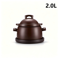 Casserole en céramique marron café 2L, antiadhésive, compatible lave-vaisselle, avec couvercle, pour la maison et la restauration, ensemble d'ustensiles de cuisine