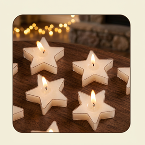 Ensemble de bougies étoiles blanches en paraffine sans flamme, sans gouttes, pour décoration intérieure de Noël - Product Image 2
