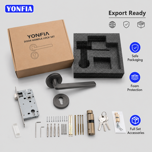 YONFIA 8179R57 Maniglia per Porta Interna in Lega di Zinco Resistente, Maniglia Tubolare Rotonda in Argento per Porte in Legno - Product Image 2