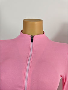 ชุดลำลองผ้าฝ้ายสองชิ้น เสื้อแจ็คเก็ต กางเกงขายาวแบบพับได้ พร้อมที่คาดผม เหมาะสำหรับสาวสูง สาวรูปร่างอวบ ชุดลำลองสำหรับผู้หญิงที่สุภาพเรียบร้อย - Product Image 2