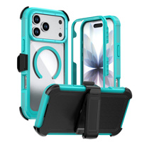 Coque de protection intégrale antichoc robuste Defender 360 pour iPhone 17 Pro Max avec support magnétique
