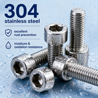 Vis à tête cylindrique hexagonale en acier inoxydable 304 M1.6 M2 M3 M4, boulons de machine pour l'électronique DIN 912