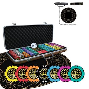 Casinokart Gold Rush Poker Chipset sans dénominations - 300 jetons sans tapis de poker 40mm argile 14g - Product Image 2