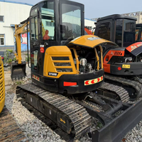 Mini-excavatrice sur chenilles SY50U de 5 tonnes de grande qualité chinoise, prix d'usine, en stock, vente d'excavatrices d'occasion à prix réduit