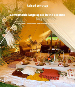 Tenda Yurta di <span class=keywords><strong>lusso</strong></span> all'aperto singola singola doppia tela impermeabile per Homestay campeggio scenico fattoria campana tenda 3m 4m - Product Image 5