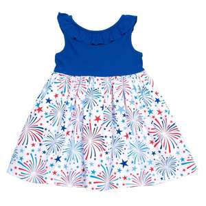 Nuevo Vestido de Boutique para Niñas, Ropa Infantil Popular al por Mayor, Ropa para Bebés Niñas para el 4 de Julio - Product Image 6