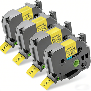 Cinta de Etiquetas Compatible con <span class=keywords><strong>Brother</strong></span> Tze-651 (24 mm, Negro sobre Amarillo) - Product Image 1