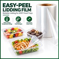 Film de couvercle co-extrudé en PE personnalisable, facile à décoller, de qualité alimentaire, thermoscellable, film à décollement propre pour gobelets de yaourt et barquettes de plats préparés