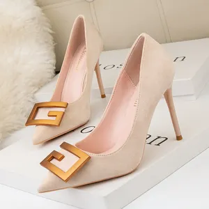 Dropshipping women stiletto high quality high heel shoes low heel pumps suede upper heels shoes for women