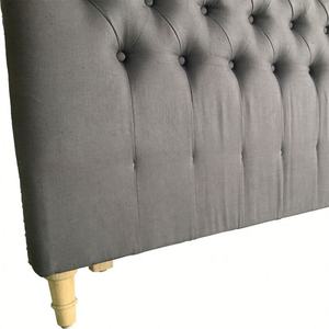 HL007 Francés Provincial Muebles Lino Abotonado King Queen Size Tapizado Madera Tufted Múltiples Colores Cama <span class=keywords><strong>Cabecero</strong></span> - Product Image 4