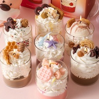 Nouvelle Arrivée Bougie Aromathérapie en Cire de Soja en Forme de Gâteau à la Crème de Fraise Bougie Parfumée Artistique Respectueuse de l'Environnement
