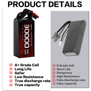 Chất lượng hàng đầu 6s12s14s18s24s 5C Lithium ion polymer LiPo pin lớn bay không người lái 30Ah Pin lithium pin trạng thái rắn - Product Image 5