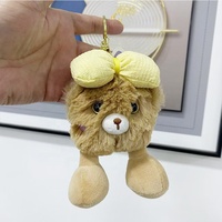 Porte-clés figurine animale mignonne avec nœud, pendentif créatif en peluche grenouille Big Foot, pendentif de sac pour couple