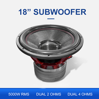 Fournisseur de haut-parleurs en Chine, caisson de basses de 18 pouces pour voiture, bobine vocale de 4 pouces, RMS 5000W, double 2 ohms, double 4 ohms, cadre en aluminium
