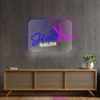 Enseigne néon LED murale commerciale pour salon de coiffure, design personnalisé OEM, durable jusqu'à 40 000 heures