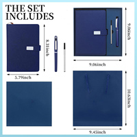 Sets de Regalo de Cuadernos de Cuero Corporativos al por Mayor, Personalizables, Caja de Regalo de Lujo para Cuaderno Diario A5 con Bolígrafo y USB