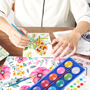 Peintures à l'<span class=keywords><strong>aquarelle</strong></span> Panwenbo 12/16 couleurs, peintures à l'<span class=keywords><strong>aquarelle</strong></span> solides professionnelles portables pour artistes, ensemble avec pinceau - Product Image 6