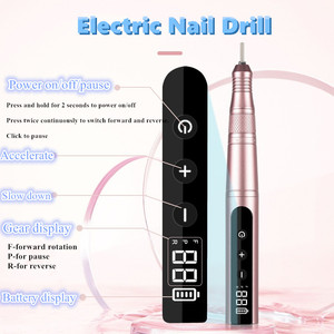 เครื่องเจียรเล็บไฟฟ้าไร้สายแบบชาร์จได้ 35000 รอบต่อนาที แบบพกพา สำหรับอะคริลิก เจล ผงดิป และทำเล็บ - Product Image 2
