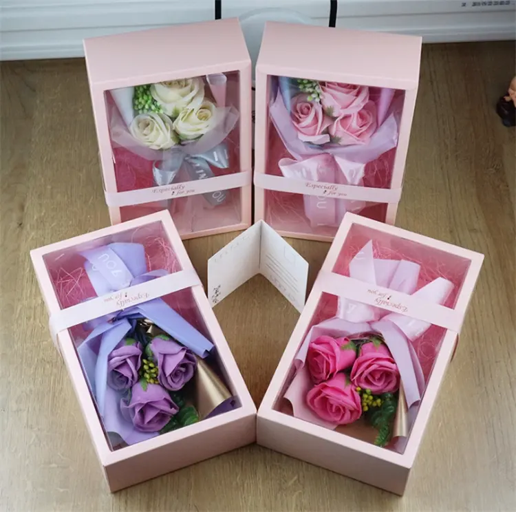 YAYUN W-1166 Mothers Day Gift Box Bag Long Lasting Soap Roses Flower
