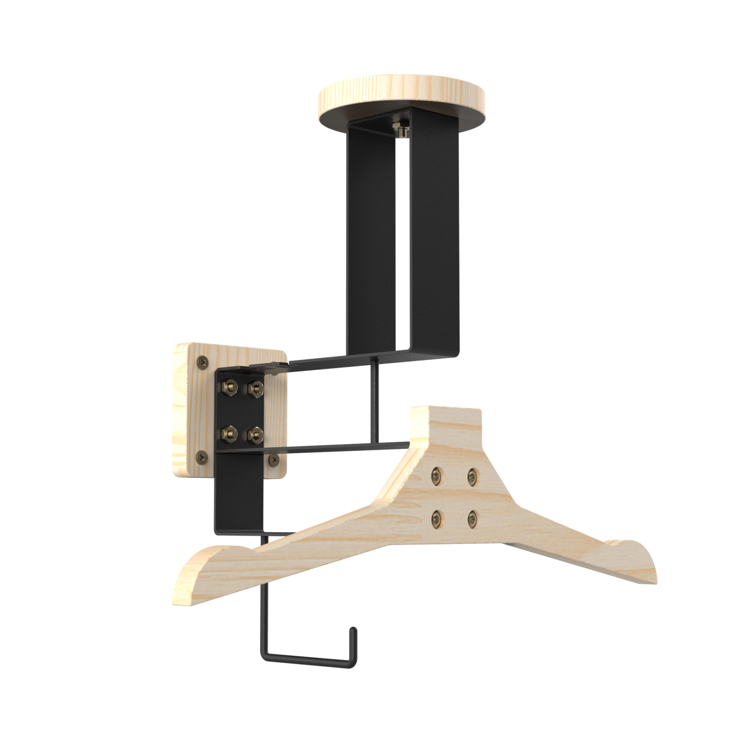 Motorcycle helmet rack - natural wood color