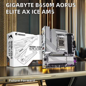 GIGABYTE B650M AORUS ELITE AX ICE pour nouvel ordinateur de bureau Socket AM5 Processeur AMD série <span class=keywords><strong>R7</strong></span> supportant DDR5 M-ATX/ATX - Product Image 3