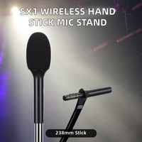 Bâton à main M-6105Wireless support de microphone support de selfie bâton avec clip pour une utilisation pratique