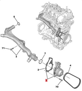 Pompe à eau de moteur automobile en gros 98030943380 3639881 9803442480 pour Peugeot 108 301 208 <span class=keywords><strong>308</strong></span> pour Citroën C-Elysée - Product Image 2