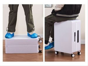 מטען עסקי מזוודה 8 גלגלים רחבה מוט סגסוגת טרולי zipper פתיחת המחשב פוליאסטר מודרני tsa גדול לחגים - Product Image 5