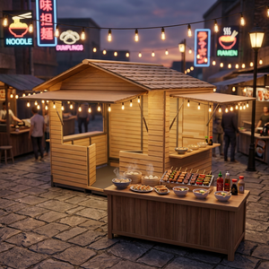 Kiosque <span class=keywords><strong>de</strong></span> marché <span class=keywords><strong>de</strong></span> Noël pliable en bois avec structure en acier 2026 pour événements à <span class=keywords><strong>prix</strong></span> abordable - Product Image 3