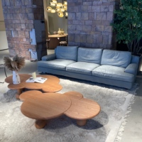 Ensemble de table basse en bois massif de luxe au design moderne français pour salon de villa