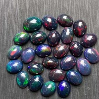 Opalines noires naturelles en gros, cabochons ovales polis, pierres brutes pour la fabrication et la sertissage de bijoux