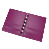 Organisateur de bureau en cuir PU gaufré de marque OEM, porte-documents efficace, classeur à anneaux, porte-fichiers, portefeuille pour fournitures