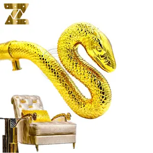 豪华设计风格金色黄铜家具腿宝座椅豪华婚礼王蛇扶手扶手虎椅豪华腿