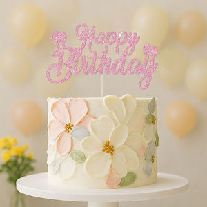 Decorazioni per Torte di Compleanno, Topper Glitterati 'Happy Birthday' per Feste a <span class=keywords><strong>Tema</strong></span> e Anniversari - Product Image 3