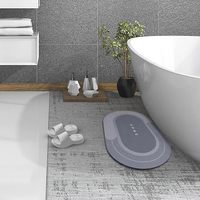 Tapis de salle de bain et de cuisine en velours cristal rayé, écologique, absorbant l'eau, séchant rapidement, antidérapant et résistant à l'huile