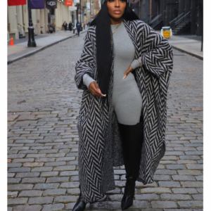 <span class=keywords><strong>Cardigan</strong></span> <span class=keywords><strong>Lungo</strong></span> da Donna in Maglia Elasticizzata con Maniche Lunghe e Fascia per Capelli, Stile Casual e Alla Moda - Product Image 2