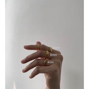 메실라이프 도매 4mm 6mm 8mm 2mm 금도금 텅스텐 심플 매칭 웨딩 반지 남녀 공용 - Product Image 6