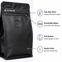 Sacs d'emballage souples en VMPET/MOPP/PE colorés thermoscellables pour café, avec soufflet latéral, en stock