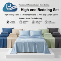 Ensemble de housse de couette moderne en bambou biologique 300TC respirant, haute densité, certifié BSCI, Cloudland Premium, vente en gros