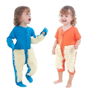 Pagliaccetto Con Mop Per Bambini - Unisex, Morbido, Con Zip Posteriore, Per Gattonamento E Gioco - Foto 4