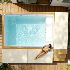 Piscina de Fibra de Vidrio con Sofá y Asientos, Spa de Natación, Piscina Elevada para Exteriores y Jacuzzi - Product Image 4