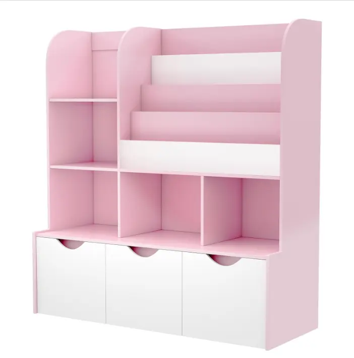 2024 New Box Teen Storage Holder And Rack For Baby Organizer Bedroom Kids wood bookcase Toys Cabinet