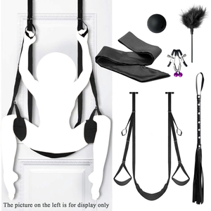 Columpio <span class=keywords><strong>sexual</strong></span> de puerta con asiento, correas de sujeción BDSM para muslos, ajustable, muebles de bondage sexy, juguetes para adultos para parejas - Product Image 1