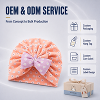 Chapeau Turban pour bébé, couvre-chef à imprimé floral avec nœud, bonnet en coton doux, accessoires de photographie pour nouveau-né, accessoires pour filles, en solde