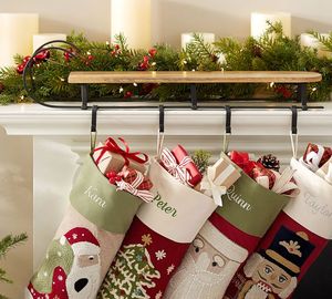 Sleigh Metal and Wood Stocking Holder Pieces Wood Metal Cast Iron Rustic <b>Gift</b> <b>Box</b> Modern Designs High Quality Wholesale 2022 - Product Image 1