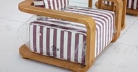 Canapé en teck Sigma, chaise longue en bois, mobilier d'extérieur, mobilier de jardin, ensemble de patio, chaises longues, canapé modulaire, table basse
